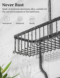 YASONIC Shower Caddy Hanging - Never Rust Shower Organizer - Aluminum Over The Head Caddy with 10 Hooks for Razor/Sponge - Rack with Soap Basket - Silver - Homesidy.com