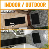 Ottomanson Hallway Runner Rug 2 x 6 Durable Non - Slip Mat with Scraper Pile for Indoor &amp; Outdoor Use - Ideal for Kitchen, Entryway, Patio &amp; Garage - High - Traffic Carpet, Black - Homesidy.com