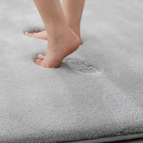 MINIDEAR Bathroom Rugs 24x17 Light Grey - Thick Elastic Foam Bath Mat, Ultra Soft &amp; Plush Fluffy, Non - Slip, Quick Dry, Absorbent Washable Floor Microfiber Mat for Tub, Home Decor Accessories - Homesidy.com