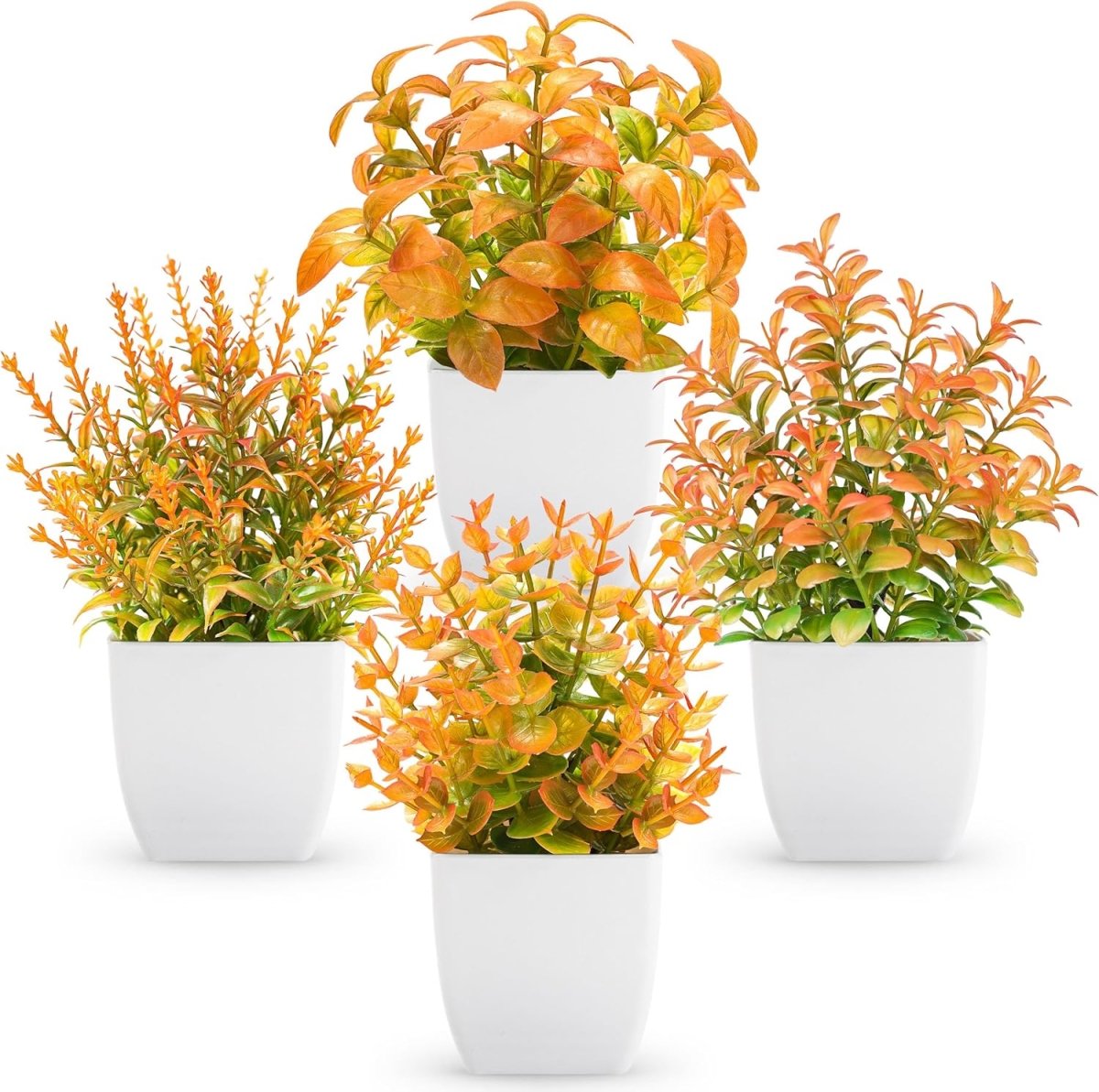 Der Rose 4 Pack Fake Plants Mini Artificial Greenery Potted Plants for Home Decor Indoor Office Table Room Farmhouse Bathroom Decor - Homesidy.com