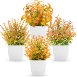 Der Rose 4 Pack Fake Plants Mini Artificial Greenery Potted Plants for Home Decor Indoor Office Table Room Farmhouse Bathroom Decor - Homesidy.com