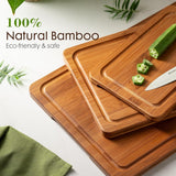 Astercook Deep - Carbonized Bamboo Cutting Boards for Kitchen with Wood Storage Stand, Reversible Charcuterie &amp; Chopping Boards with Juice Grooves and Easy - Grip Handles, Knife - Friendly, Kitchen Gift - Homesidy.com