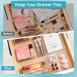 Vtopmart 25 PCS Clear Plastic Drawer Organizers Set, 4 - Size Versatile Bathroom and Vanity Drawer Organizer Trays, Storage Bins for Makeup, Bedroom, Kitchen Gadgets Utensils and Office - Homesidy.com