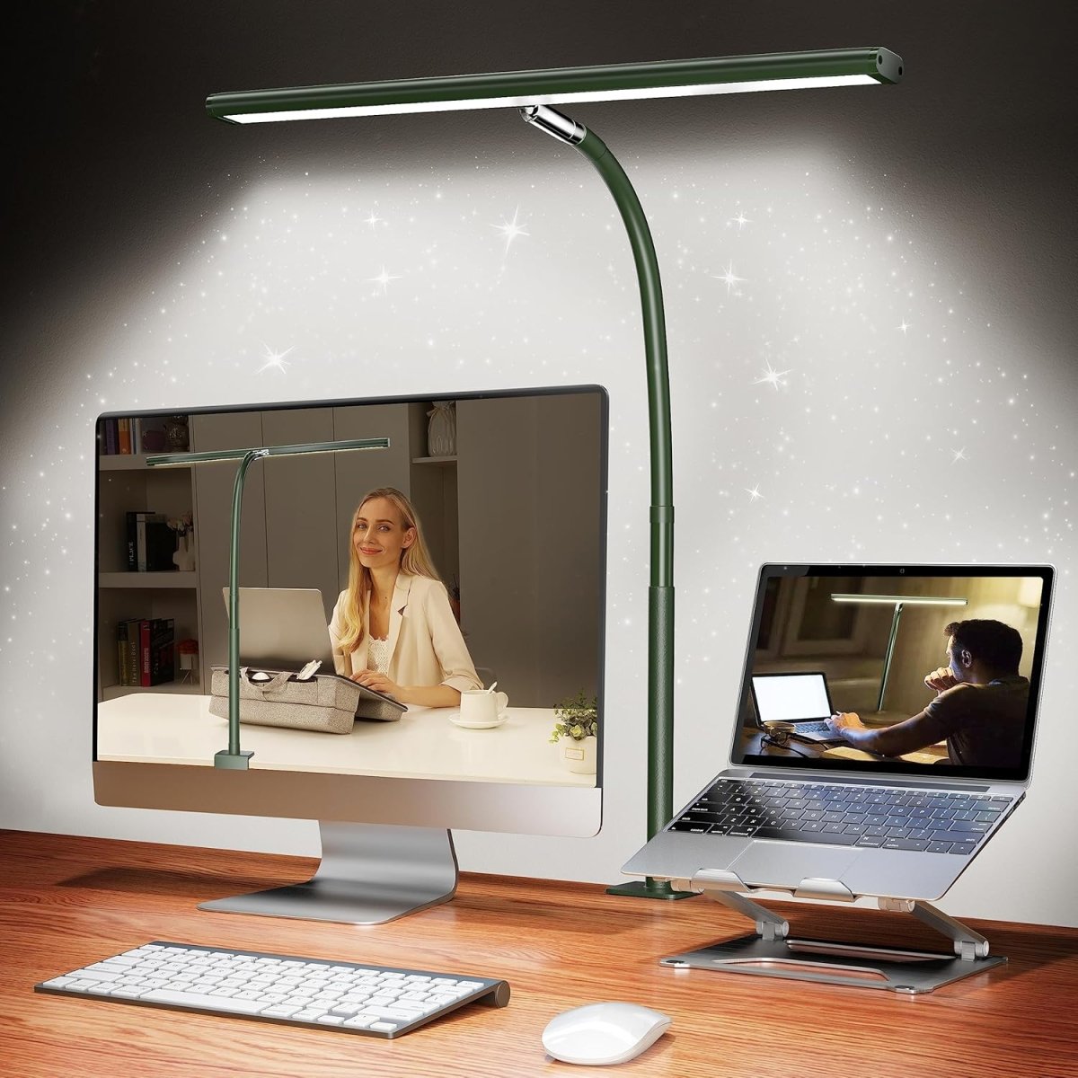 Airlonv LED Desk Lamp for Office Home, Eye - Caring Desk Light with Stepless Dimming Adjustable Flexible Gooseneck, 10W USB Adapter Desk Lamp with Clamp for Reading, Study, Workbench (Black) - Homesidy.com