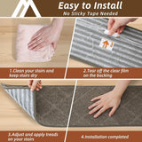 COSY HOMEER Edging Stair Treads Non - Slip Carpet Mat 28inX9in Indoor Stair Runners for Wooden Steps, Edging Stair Rugs for Kids and Dogs, 100% Polyester TPE Backing (15pc, Beige) - Homesidy.com