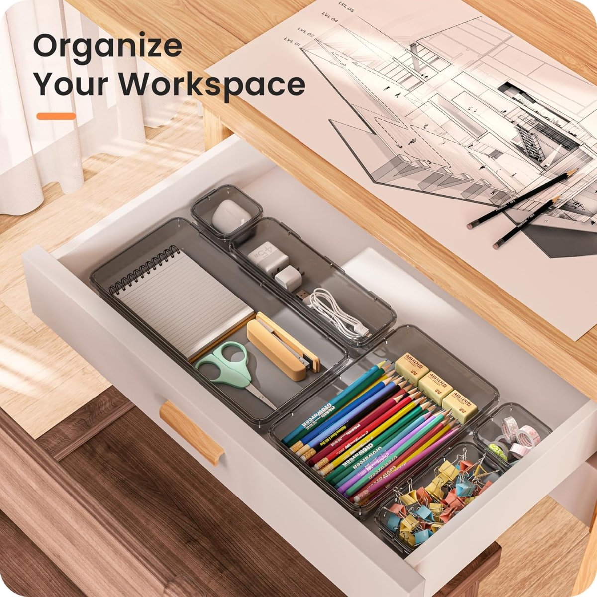 A - LuGei 【Military Grade Drawer Organizer, 【𝟱𝗦𝗶𝘇𝗲】 Makeup organizer, 【Holds 177 Items】 Bathroom Organizers and Storage, Organization and Storage, Desk Drawer Organizer for Bathroom Vanity - Homesidy.com
