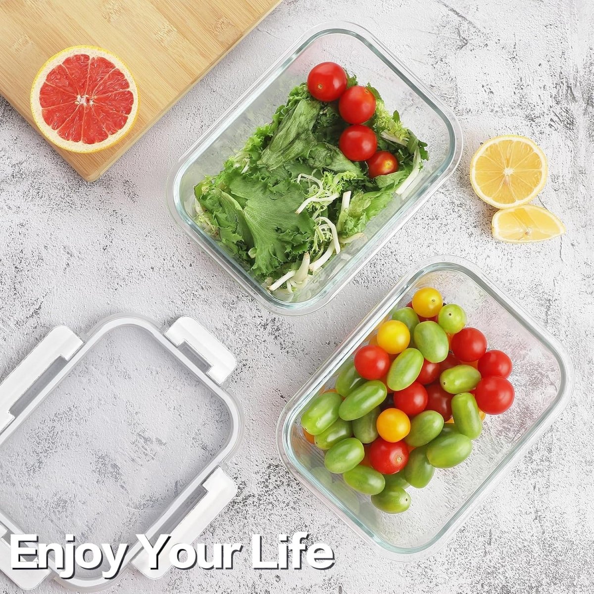 HOMBERKING 24pc Borosilicate Glass Food Storage Containers with Lids, Glass Meal Prep Containers with Leak Proof Snap Lock Lids, Airtight Bento Lunch Boxes, Kitchen Storage (12 lids &amp; 12 Containers) - Homesidy.com