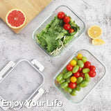 HOMBERKING 24pc Borosilicate Glass Food Storage Containers with Lids, Glass Meal Prep Containers with Leak Proof Snap Lock Lids, Airtight Bento Lunch Boxes, Kitchen Storage (12 lids &amp; 12 Containers) - Homesidy.com