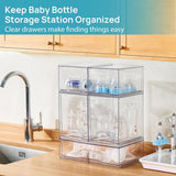 Vtopmart Stackable Storage Drawers Set of 5, Clear Plastic Organizer Bins for Baby Bottle, Beauty Supplies Storage, Ideal for Kichen Countertop, Vanity, Bathroom, Cabinet, Pantry Organization - Homesidy.com