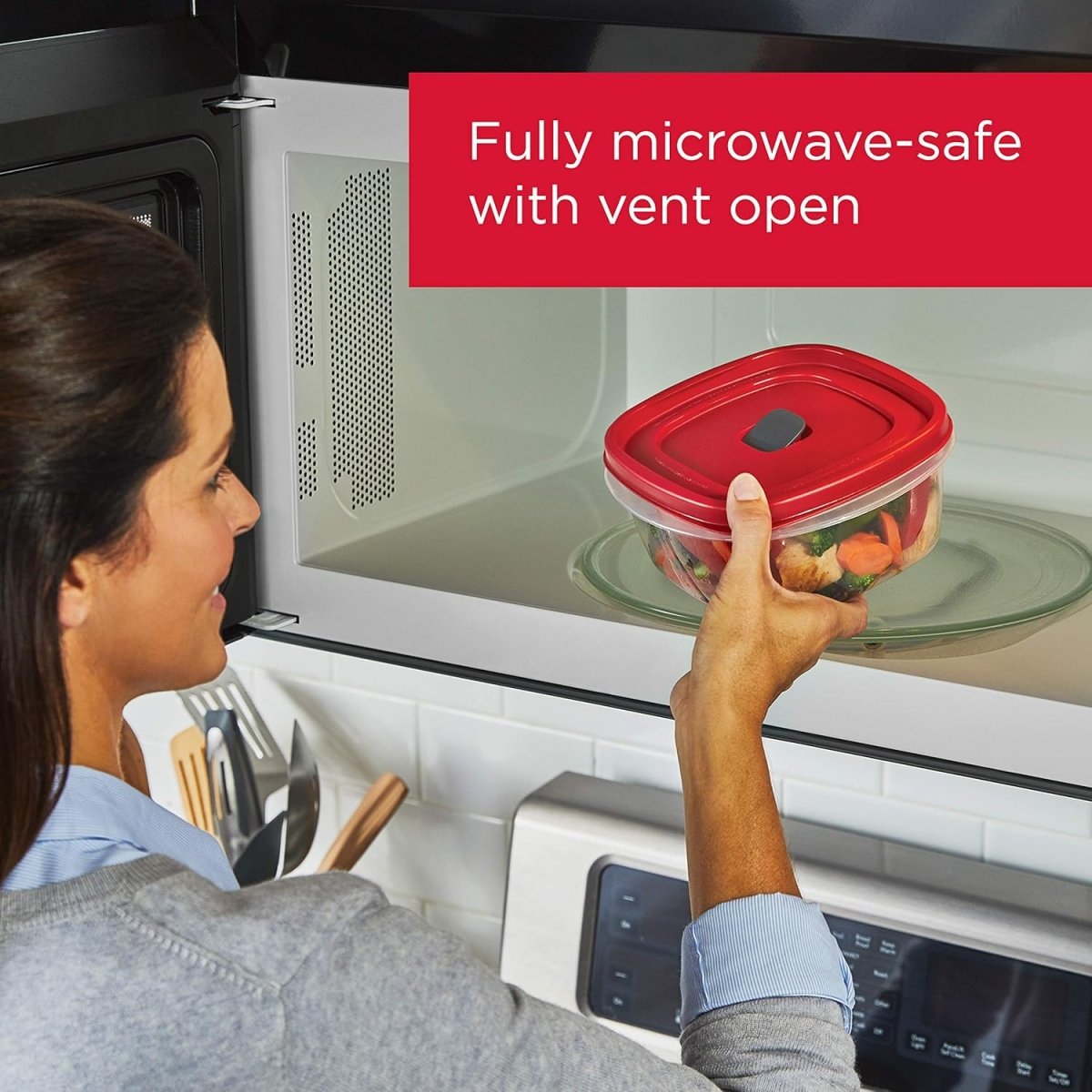 Rubbermaid 16 - Piece BPA - Free Plastic Food Storage Set, Red Vented Lids - Microwave, Dishwasher Safe: Perfect for Meal Prep, Leftovers, and Kitchen Organization - Homesidy.com