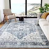 AMADA HOMEFURNISHING 8x10 Washable Area Rug, Low - Profile Large Area Rug with Non - Slip Backing &amp; Durable Edge Binding, Vintage Large Rugs for Living Room, Bedroom, Dinning Room - Homesidy.com