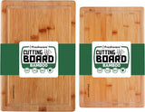 Bamboo Cutting Boards for Kitchen [Set of 3] Wood Cutting Board for Chopping Meat, Vegetables, Fruits, Cheese, Knife Friendly Serving Tray with Handles - Homesidy.com