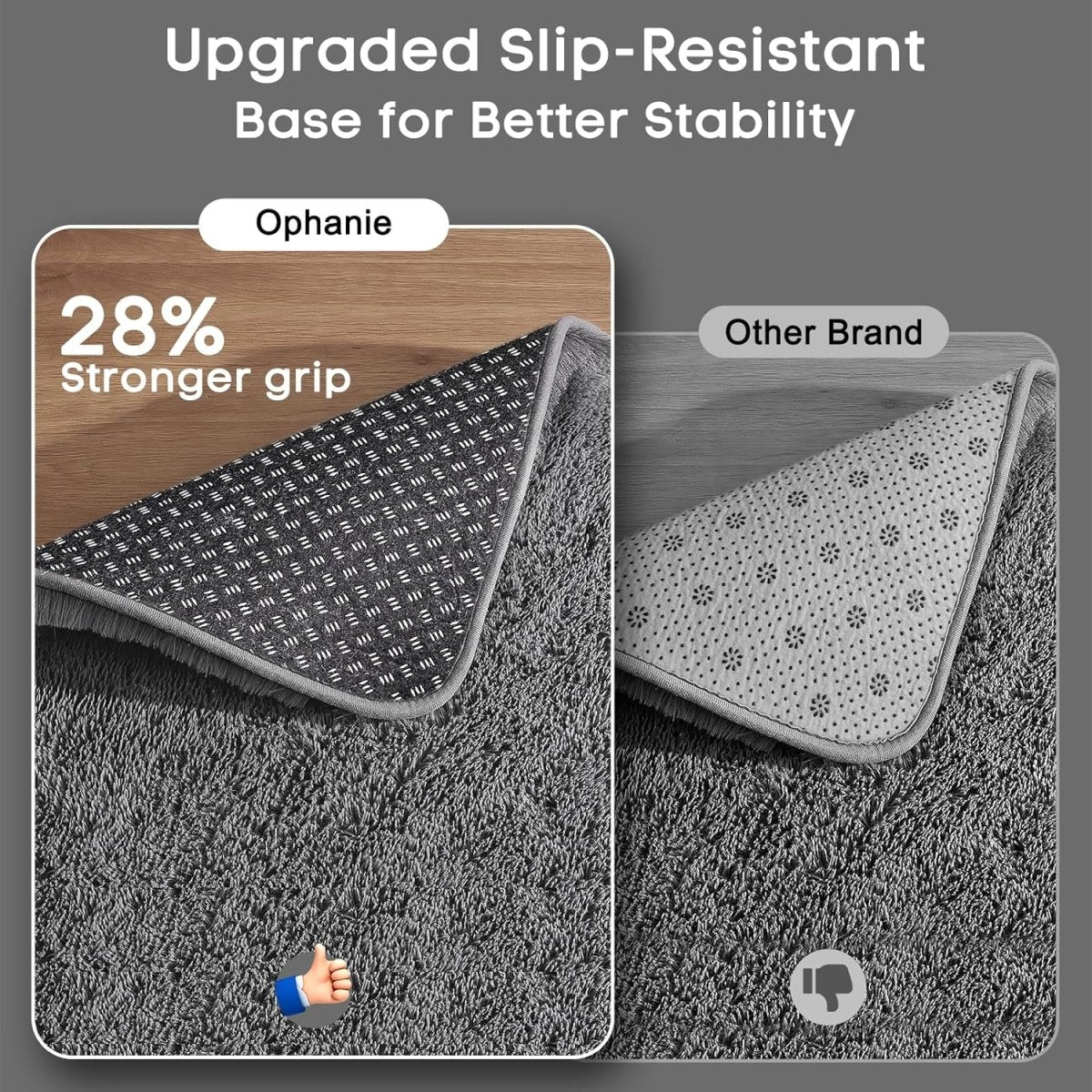 Ophanie Area Rugs for Living Room Bedroom, Upgrade Non - Slip Fluffy Soft Grey Shag Carpet, Indoor Floor Gray 4x6 Fuzzy Shaggy Living Room Plush Rug for Kids Home Dorm Decor Aesthetic - Homesidy.com