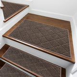 COSY HOMEER Edging Stair Treads Non - Slip Carpet Mat 28inX9in Indoor Stair Runners for Wooden Steps, Edging Stair Rugs for Kids and Dogs, 100% Polyester TPE Backing (15pc, Beige) - Homesidy.com