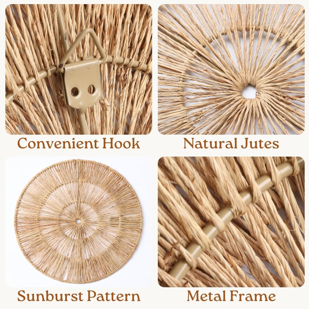 CHI AN HOME Wicker 23 Inch Jute Wall Decor Baskets, Set of 6 Extra Large Woven Jute Wall Plates, 23&34;,21&34;,15&34;,13&34;,12,10&34;, Decorative Baskets for Wall Arts, Wall Hanging for Bedroom, Living Room, Office - Homesidy.com