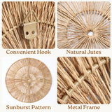CHI AN HOME Wicker 23 Inch Jute Wall Decor Baskets, Set of 6 Extra Large Woven Jute Wall Plates, 23&34;,21&34;,15&34;,13&34;,12,10&34;, Decorative Baskets for Wall Arts, Wall Hanging for Bedroom, Living Room, Office - Homesidy.com