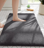 MINIDEAR Bathroom Rugs 24x17 Light Grey - Thick Elastic Foam Bath Mat, Ultra Soft &amp; Plush Fluffy, Non - Slip, Quick Dry, Absorbent Washable Floor Microfiber Mat for Tub, Home Decor Accessories - Homesidy.com