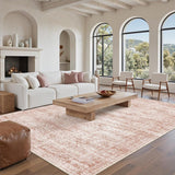 Soalmost Washable Area Rug 8x10, Large Soft Rugs for Living Room Vintage Beige Carpet 8x10 Area Rugs for Bedroom Dining Room Non - Slip Stain Resistant Under Table Rug - Homesidy.com