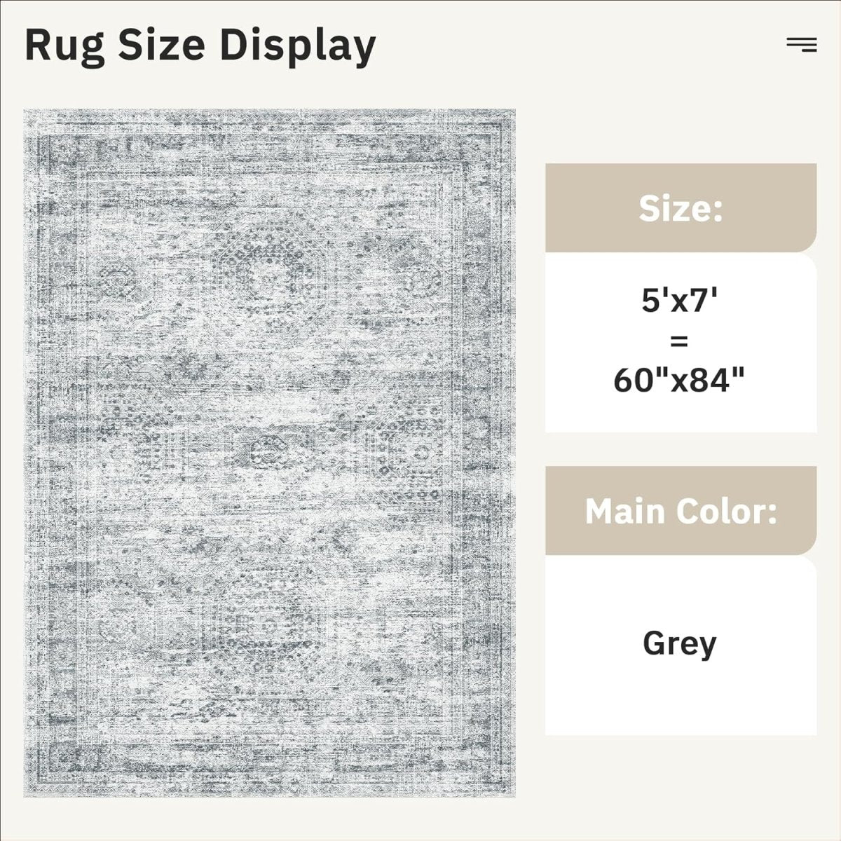 Soalmost Washable Area Rug 8x10, Large Soft Rugs for Living Room Vintage Beige Carpet 8x10 Area Rugs for Bedroom Dining Room Non - Slip Stain Resistant Under Table Rug - Homesidy.com