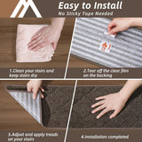 COSY HOMEER Edging Stair Treads Non - Slip Carpet Mat 28inX9in Indoor Stair Runners for Wooden Steps, Edging Stair Rugs for Kids and Dogs, 100% Polyester TPE Backing (15pc, Beige) - Homesidy.com