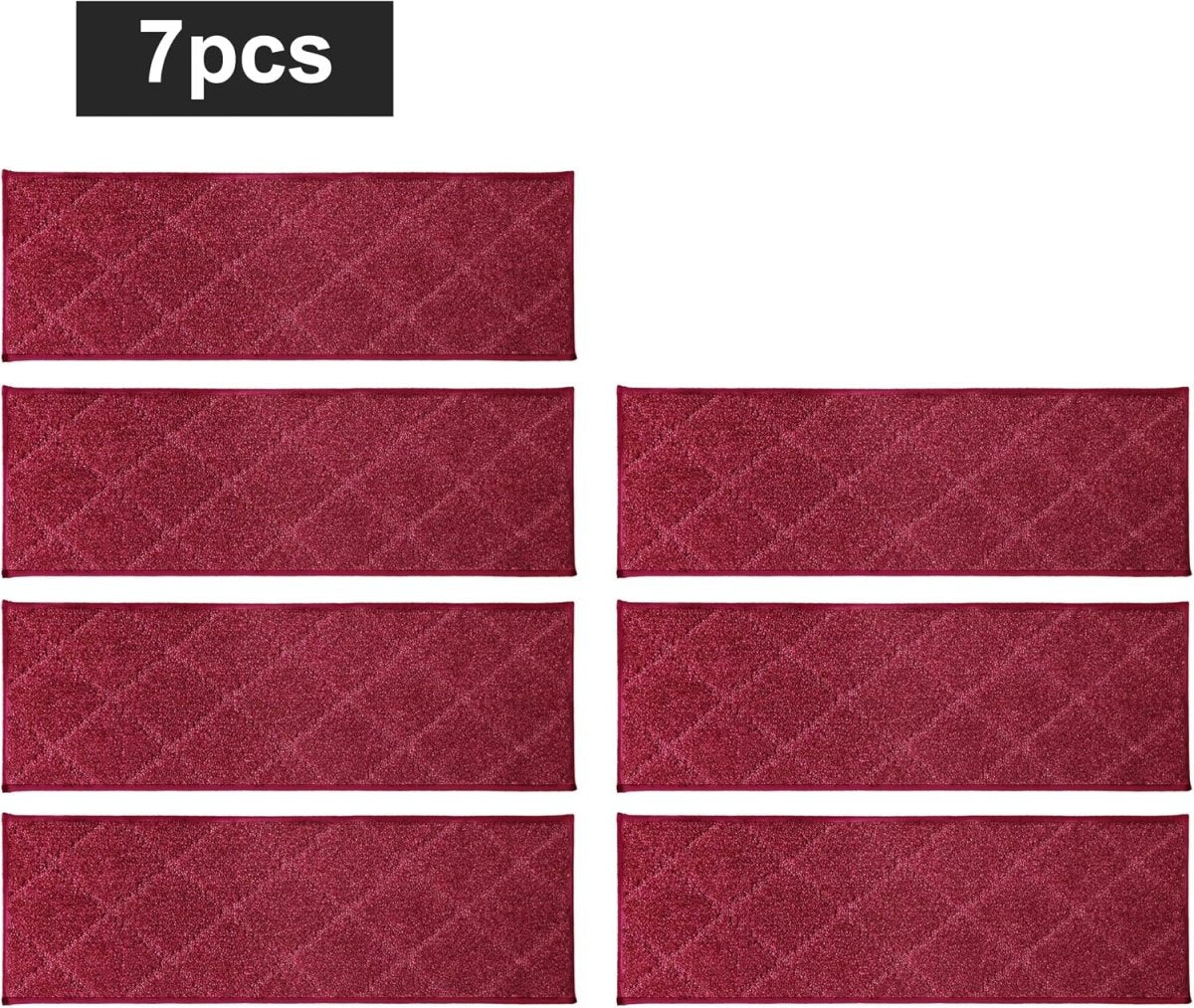 COSY HOMEER Edging Stair Treads Non - Slip Carpet Mat 28inX9in Indoor Stair Runners for Wooden Steps, Edging Stair Rugs for Kids and Dogs, 100% Polyester TPE Backing (15pc, Beige) - Homesidy.com