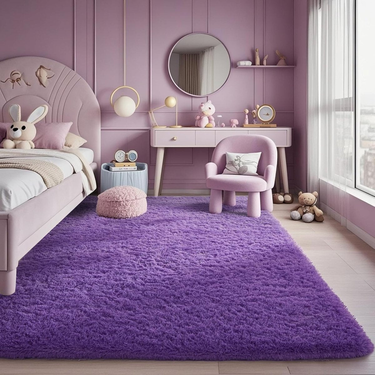 Ophanie Area Rugs for Living Room Bedroom, Upgrade Non - Slip Fluffy Soft Grey Shag Carpet, Indoor Floor Gray 4x6 Fuzzy Shaggy Living Room Plush Rug for Kids Home Dorm Decor Aesthetic - Homesidy.com