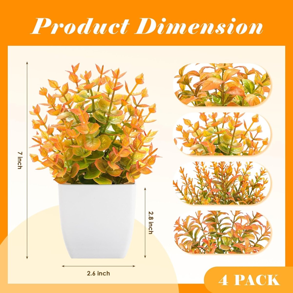 Der Rose 4 Pack Fake Plants Mini Artificial Greenery Potted Plants for Home Decor Indoor Office Table Room Farmhouse Bathroom Decor - Homesidy.com
