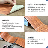TIANLDD 27 FT Wood Grain Wallpaper Border, Removable Waterproof Mirror Border Peel and Stick,Bathroom Mirror Frame Border.(Black) - Homesidy.com