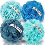 MTDLYICE Loofah Sponge, XXL Large Loofah 100g 4 Pack, Bath Sponge Soft Mesh Shower Loofah for Men, Body Scrub, Shower Pouf Bath Accessories, for Body Wash, Soap (Blue Gray) - Homesidy.com