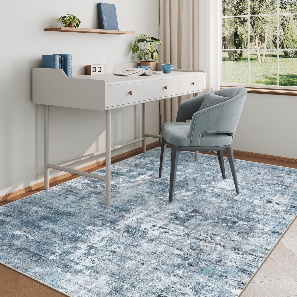 Soalmost Washable Area Rug 8x10, Large Soft Rugs for Living Room Vintage Beige Carpet 8x10 Area Rugs for Bedroom Dining Room Non - Slip Stain Resistant Under Table Rug - Homesidy.com