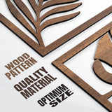 qmmp Modern Wooden Wall Sculptures - Set of 3 - MDF - Oak - Home Decor Accent - Large Wall Art for Living Room, Bedroom, Office - Easy Installation (Oak, Medium - Mountain and Sun, Unframed) - Homesidy.com