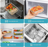 Vtopmart 5Pack 22oz Glass Storage Containers with Lids, Glass Meal Prep Food Container Sets with Snap Airtight Lids for Microwave, Oven, Freezer and Dishwasher, Grey - Homesidy.com