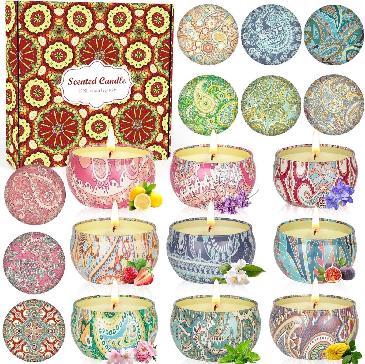 9 Pack 22.5oz in Total Scented Candles Gifts for Women,140 - 160 Hours Home Scented Candles,Aromatherapy Candle Gifts Set, Soy Wax Candles for Christmas Day, Birthday, Mothers Day, Valentines Day - Homesidy.com