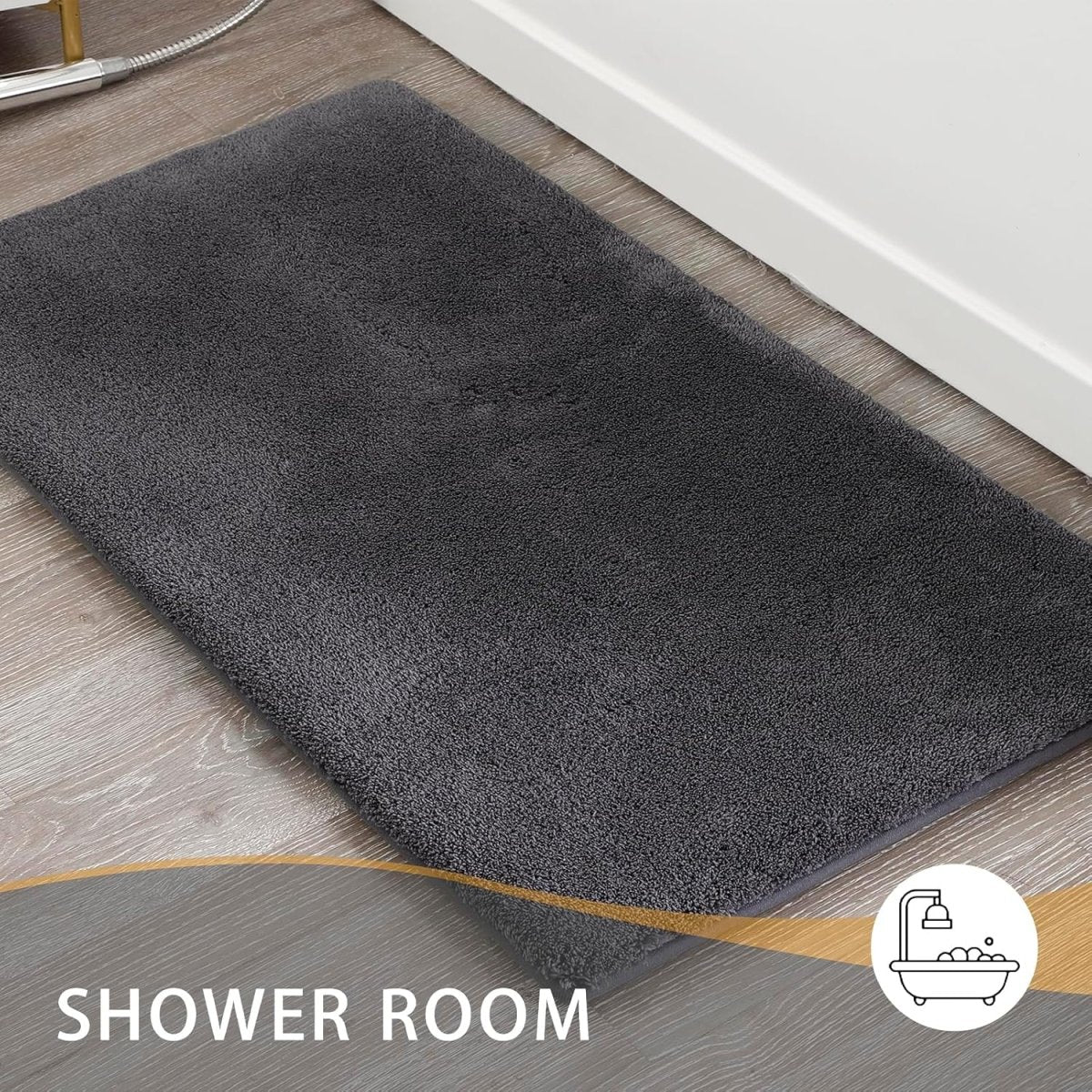 MINIDEAR Bathroom Rugs 24x17 Light Grey - Thick Elastic Foam Bath Mat, Ultra Soft &amp; Plush Fluffy, Non - Slip, Quick Dry, Absorbent Washable Floor Microfiber Mat for Tub, Home Decor Accessories - Homesidy.com