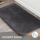 MINIDEAR Bathroom Rugs 24x17 Light Grey - Thick Elastic Foam Bath Mat, Ultra Soft &amp; Plush Fluffy, Non - Slip, Quick Dry, Absorbent Washable Floor Microfiber Mat for Tub, Home Decor Accessories - Homesidy.com