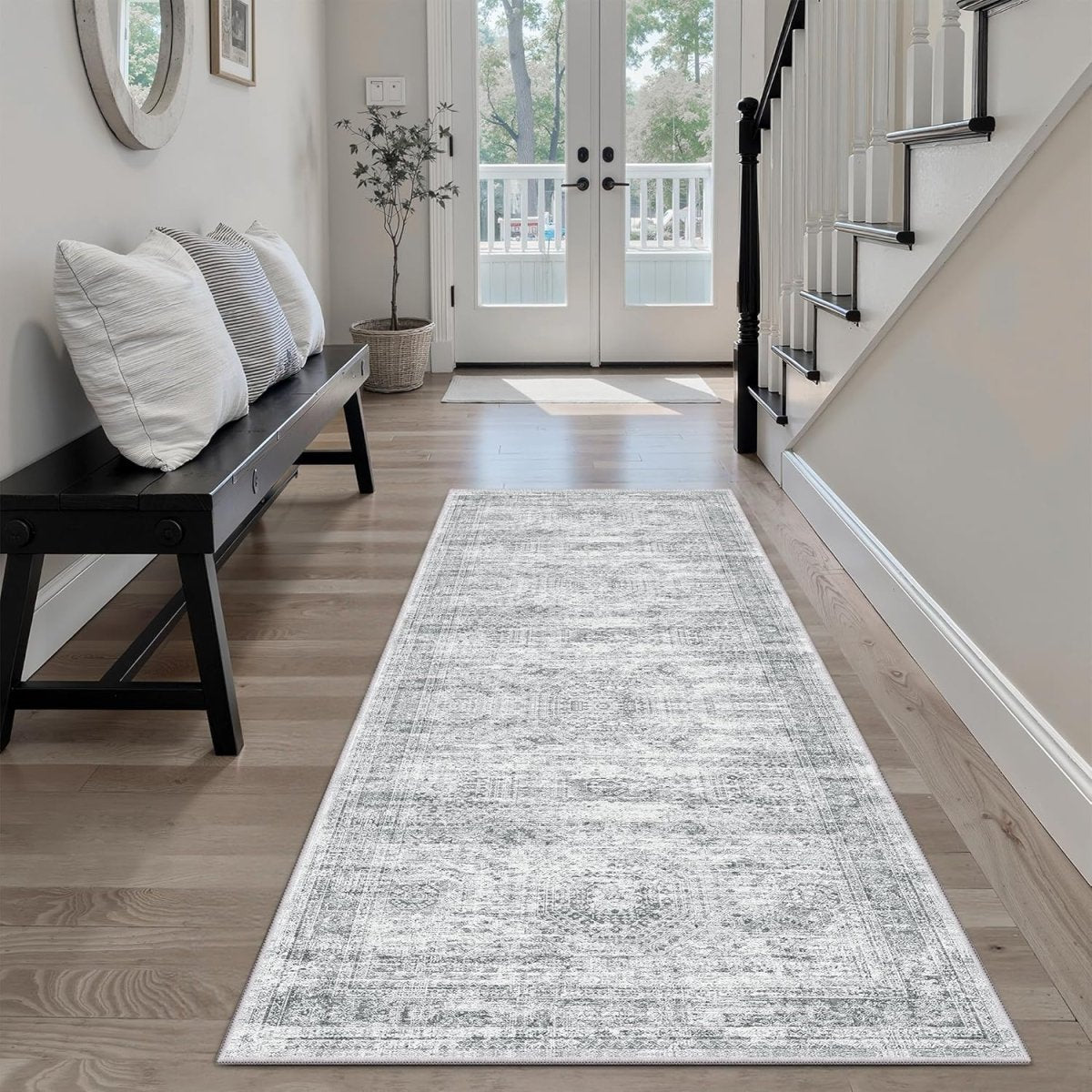 Soalmost Washable Area Rug 8x10, Large Soft Rugs for Living Room Vintage Beige Carpet 8x10 Area Rugs for Bedroom Dining Room Non - Slip Stain Resistant Under Table Rug - Homesidy.com