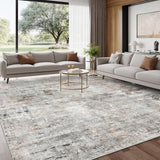 Soalmost Washable Area Rug 8x10, Large Soft Rugs for Living Room Vintage Beige Carpet 8x10 Area Rugs for Bedroom Dining Room Non - Slip Stain Resistant Under Table Rug - Homesidy.com