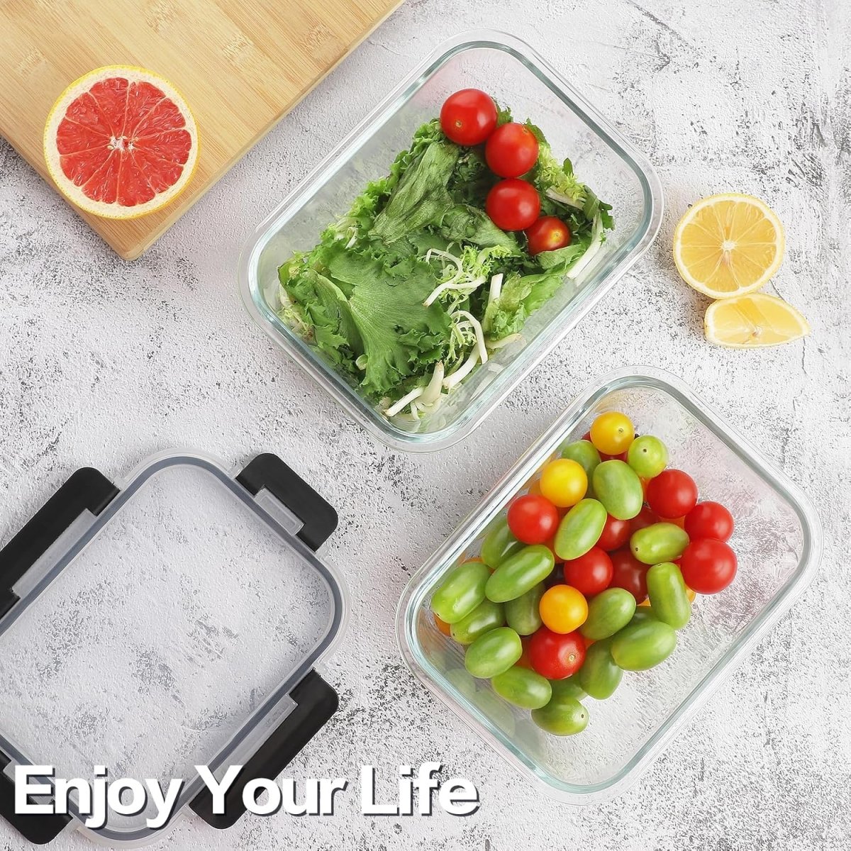 HOMBERKING 24pc Borosilicate Glass Food Storage Containers with Lids, Glass Meal Prep Containers with Leak Proof Snap Lock Lids, Airtight Bento Lunch Boxes, Kitchen Storage (12 lids &amp; 12 Containers) - Homesidy.com