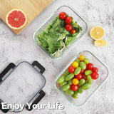 HOMBERKING 24pc Borosilicate Glass Food Storage Containers with Lids, Glass Meal Prep Containers with Leak Proof Snap Lock Lids, Airtight Bento Lunch Boxes, Kitchen Storage (12 lids &amp; 12 Containers) - Homesidy.com