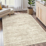 Soalmost Washable Area Rug 8x10, Large Soft Rugs for Living Room Vintage Beige Carpet 8x10 Area Rugs for Bedroom Dining Room Non - Slip Stain Resistant Under Table Rug - Homesidy.com