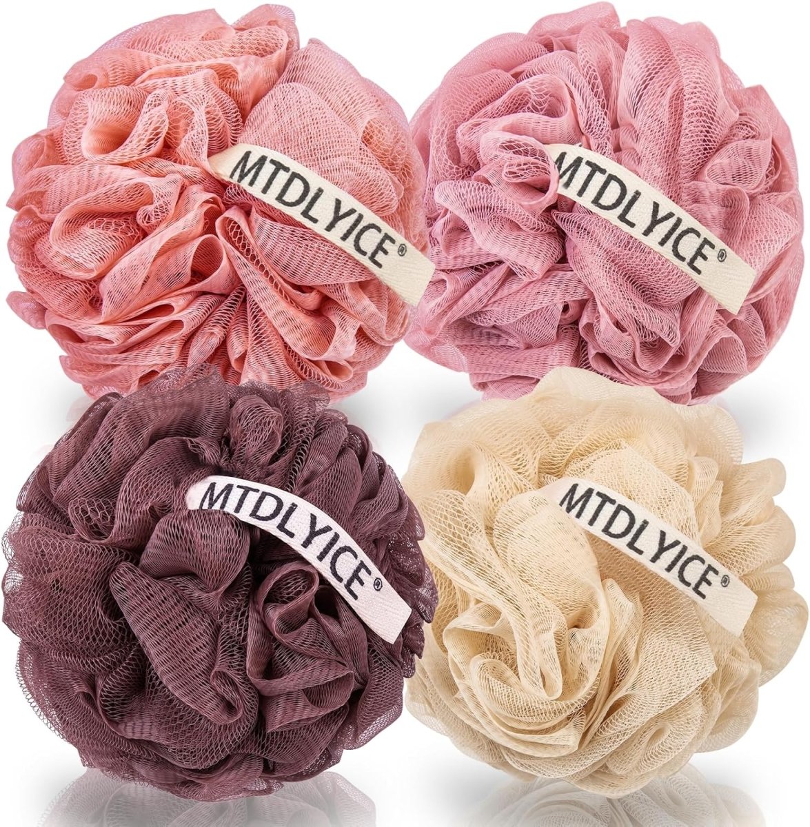 MTDLYICE Loofah Sponge, XXL Large Loofah 100g 4 Pack, Bath Sponge Soft Mesh Shower Loofah for Men, Body Scrub, Shower Pouf Bath Accessories, for Body Wash, Soap (Blue Gray) - Homesidy.com