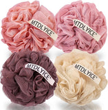 MTDLYICE Loofah Sponge, XXL Large Loofah 100g 4 Pack, Bath Sponge Soft Mesh Shower Loofah for Men, Body Scrub, Shower Pouf Bath Accessories, for Body Wash, Soap (Blue Gray) - Homesidy.com