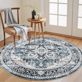 AMADA HOMEFURNISHING 8x10 Washable Area Rug, Low - Profile Large Area Rug with Non - Slip Backing &amp; Durable Edge Binding, Vintage Large Rugs for Living Room, Bedroom, Dinning Room - Homesidy.com