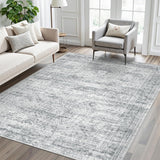 Soalmost Washable Area Rug 8x10, Large Soft Rugs for Living Room Vintage Beige Carpet 8x10 Area Rugs for Bedroom Dining Room Non - Slip Stain Resistant Under Table Rug - Homesidy.com